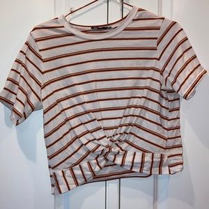 Striped orange/ white shirt